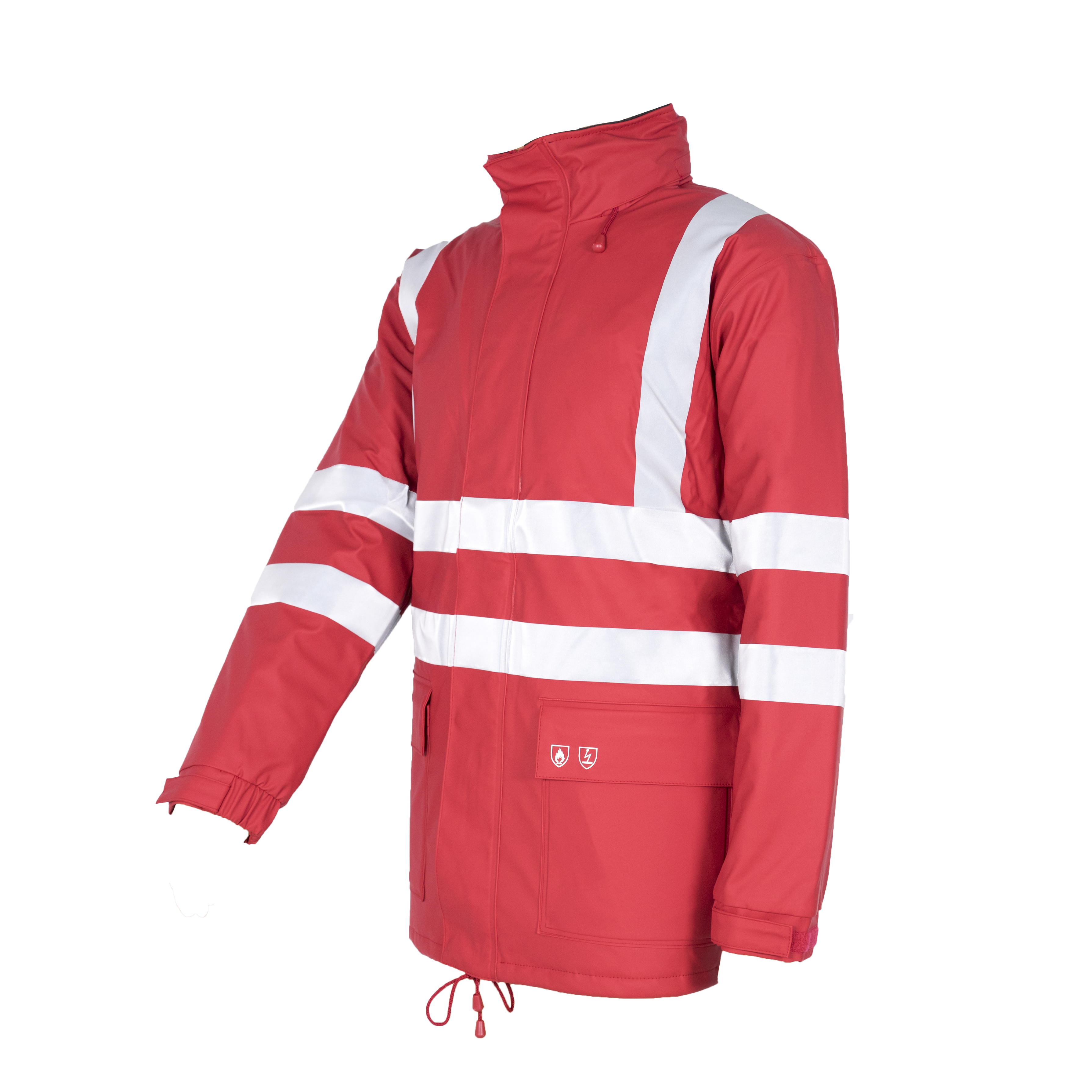 Hi Vis Men Winter Work Uniform Flame Resistant Waterproof Polyurethane Cotton Reflective Construction Cloth Wear Safety Uniform Chemical Resistance Anti-Static Breathable Flame-Retardant Water Resis