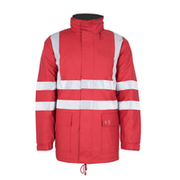 Hi Vis Men Winter Work Uniform Flame Resistant Waterproof Polyurethane Cotton Reflective Construction Cloth Wear Safety Uniform Chemical Resistance Anti-Static Breathable Flame-Retardant Water Resis