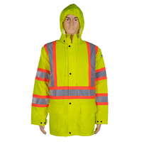 Hi Vis Men's Winter Workwear Construction Waterproof and Protective Polyester Uniform Flame Resistant Reflective and Breathable Welding Workwear Chemical Resistance Anti-Static Breathable Flame-Ret