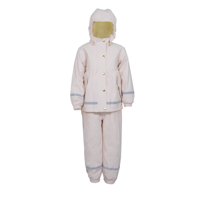 Custom Kids Raincoat with New Design Hood Cuffs Fashionable Insulated PU Down Waterproof-Rain Wear