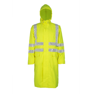 Hi Vis Men's Safety Uniform Workwear Raincoat Construction Cloth Wear with Waterproof Reflective Hi Visibility for Outdoor Work Chemical Resistance Anti-Static Breathable Flame-Retardant Water Resis