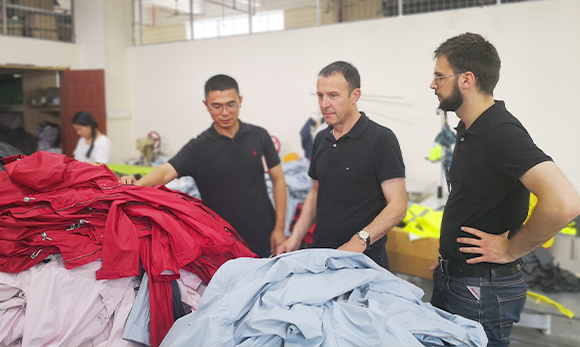 French customers visiting the factory