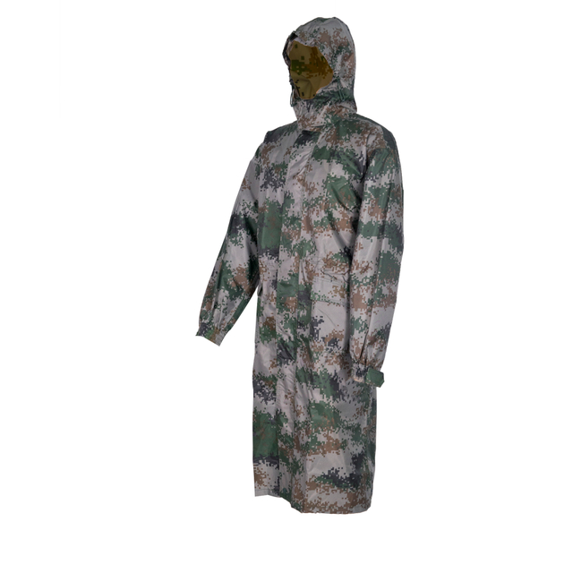 Men's Camouflage Hooded Poncho Raincoat Waterproof Workwear